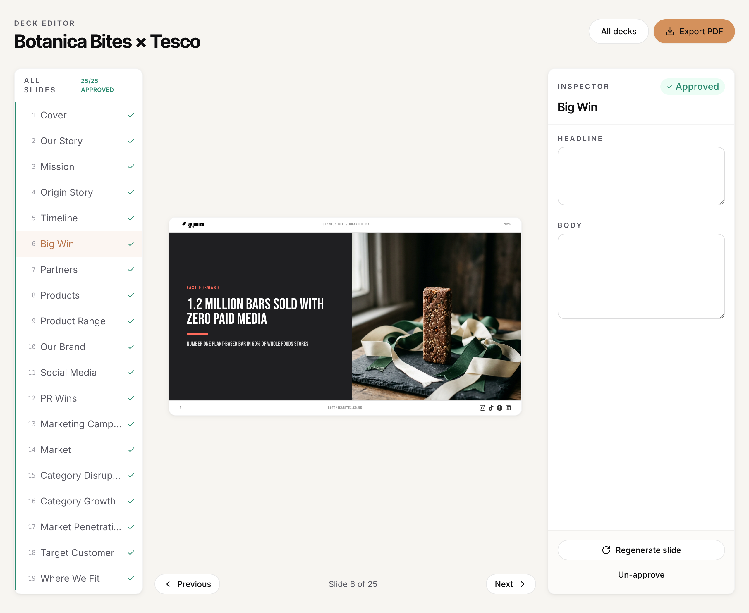 DeckSmith deck editor, slide preview with inspector